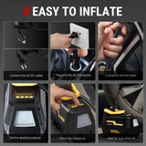 VacLife Tire Inflator for Car (12V) and Home (110V), DC/AC Portable Air Compressor for Car Tires, Bicycles, and Other Inflatables, Digital Air Pump with LED Light