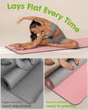 Yoga Mat with Strap, Non-Slip Pilates Exercise Mat, Tear-Resistant, 72" x 24", Pink