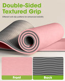 Yoga Mat with Strap, Non-Slip Pilates Exercise Mat, Tear-Resistant, 72" x 24", Pink
